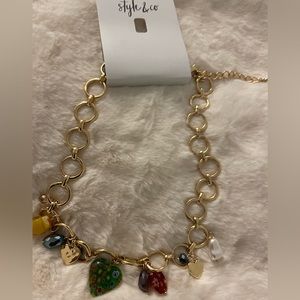 Style & co MLT heart shaky tower necklace